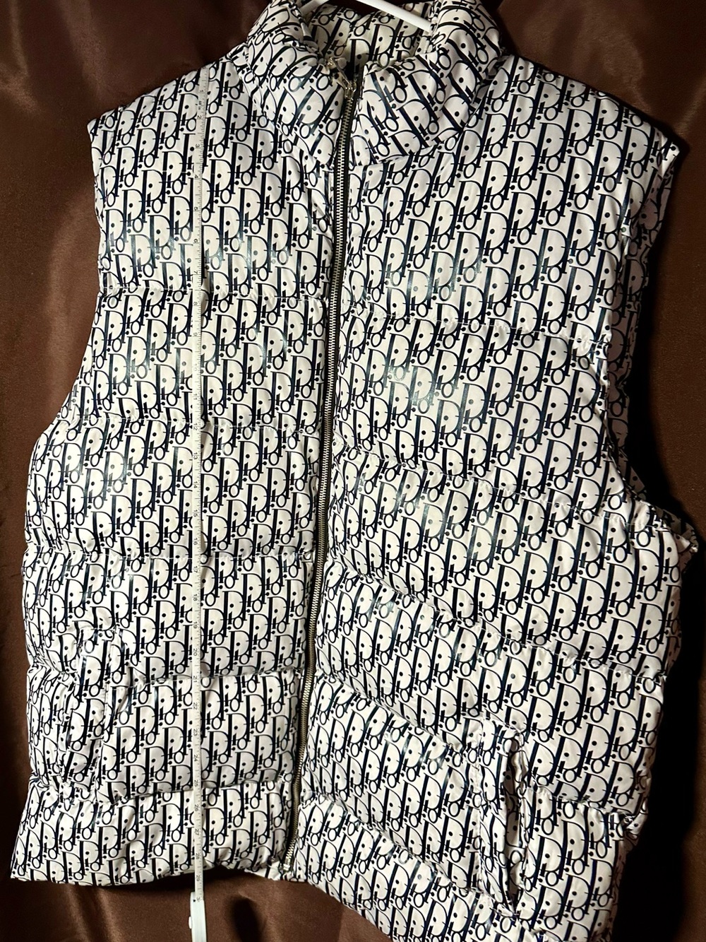 Designer Inspired Men’s White and Black Monogram Quilted Vest XXL NWOT - Picture 12 of 12